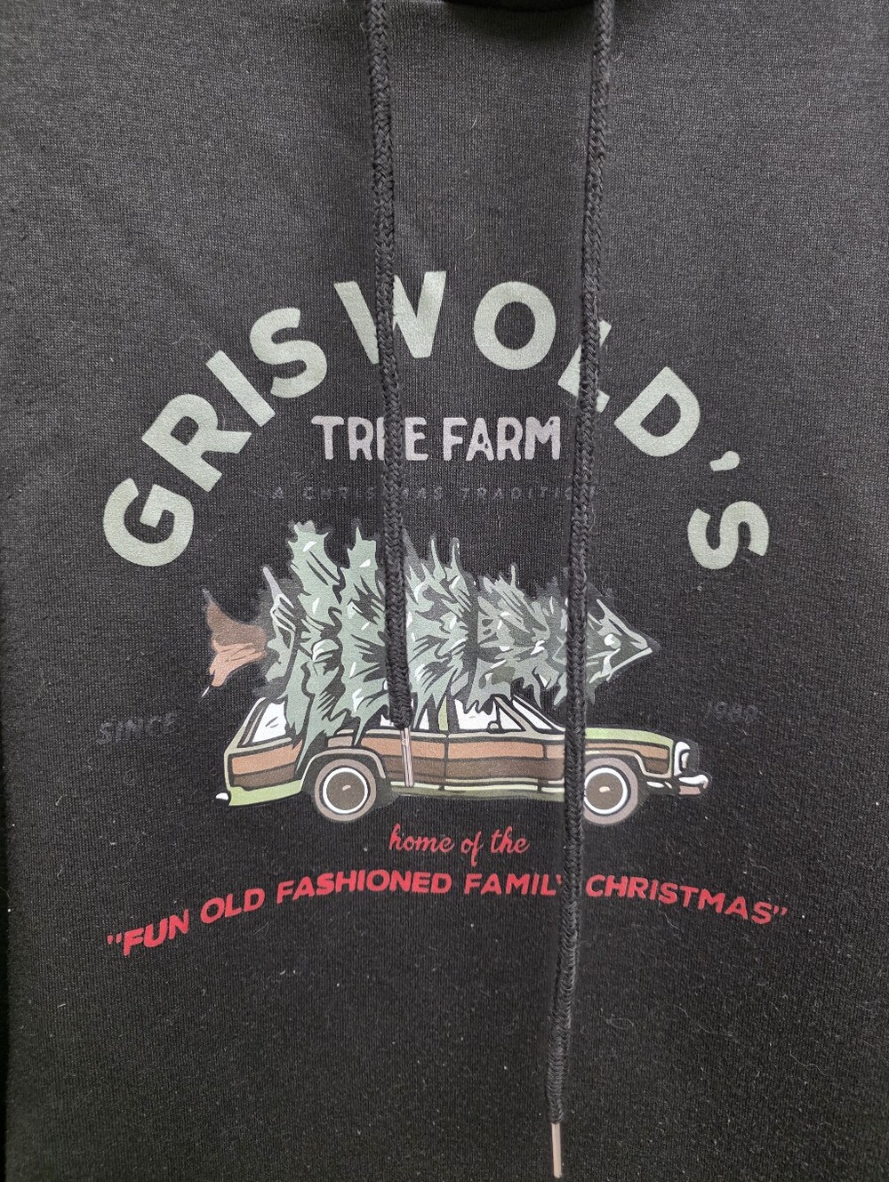 Christmas Vacation Griswolds Tree Farm Black Pullover Hoodie - Picture 2 of 4